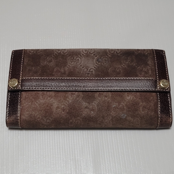 Gucci Gold and Brown Wallet Luxurious Leather Design - Picture 1 of 1